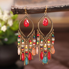 Antique Tassel Earrings Retro Water Drop Chain Earrings