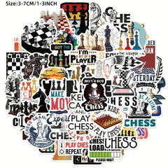 50pcs Cartoon Chess Game Stickers for Laptop Water Cup Decal