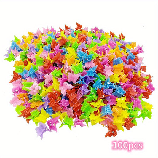 100pcs Colored Butterfly Hair Clips Mini Hair Claw Clips Assorted Hair Clips
