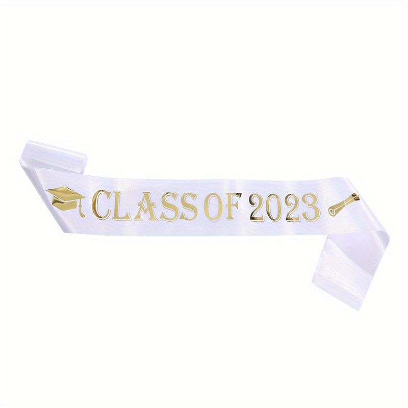 Graduation Party Crown Shoulder Strap Ribbon Golden Letter