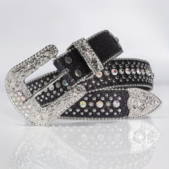 Unisex Rhinestone Belt with Pin Buckle