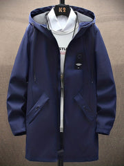 Men's Windproof Hoodie Jacket with Pockets