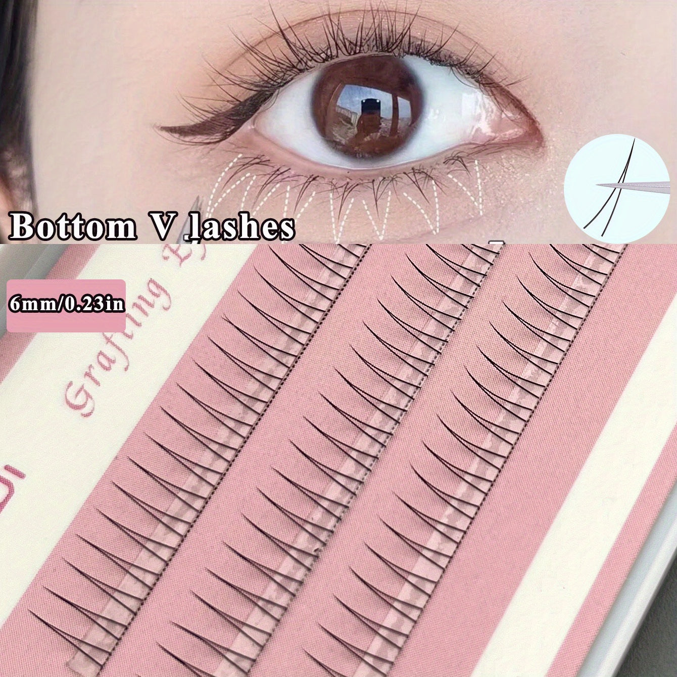 6mm Lower Lashes V Shape False Eyelashes Individual Lashes