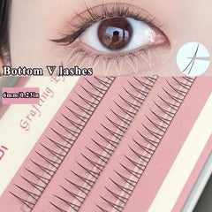6mm Lower Lashes V Shape False Eyelashes Individual Lashes