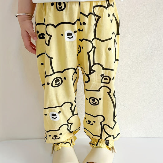 Kids Mosquito-Proof Cartoon Print Pants for Spring, Summer & Autumn