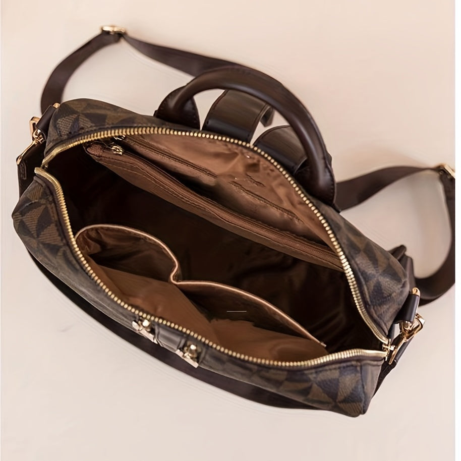 2pcs Large Capacity Backpack Wristlet Purse Set Plaid School Backpack Travel Bag