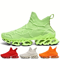 Slip On Wear Resistance Running Shoes Elastic Mesh Non Slip Sneakers