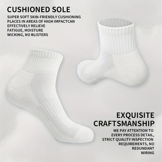 5 Pairs Athletic Cotton Socks for Running Training Daily Use