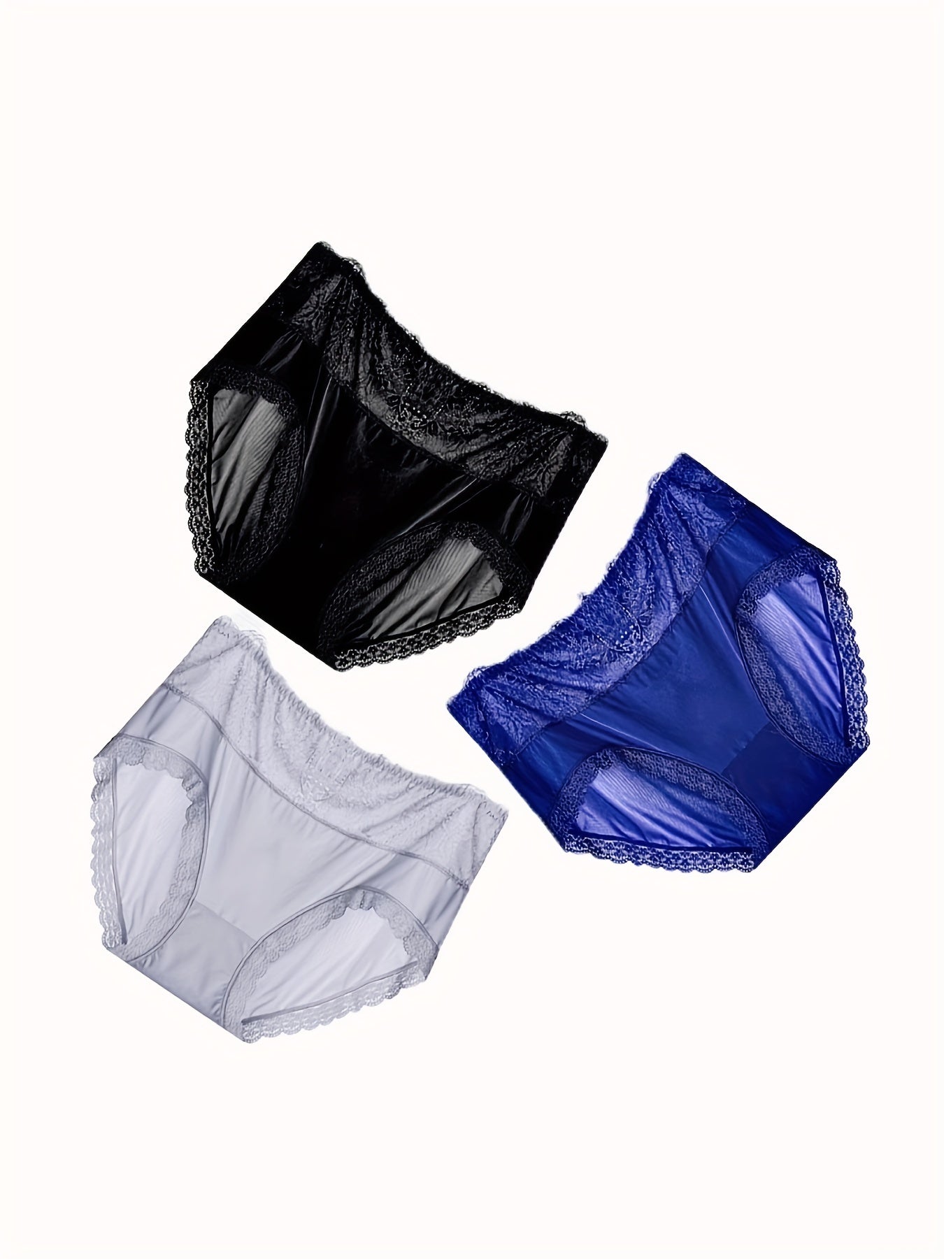 3 Pack Plus Size Panties Women's Lace Underwear Set