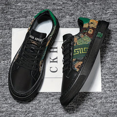 Men's Embroidered Lace-up Skate Shoes Breathable