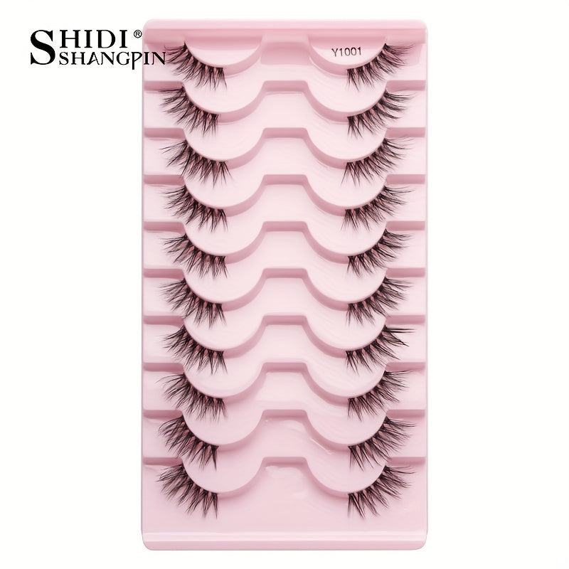 10 Pairs 3D Soft Natural False Eyelashes Fluffy Wispy Lashes Extension