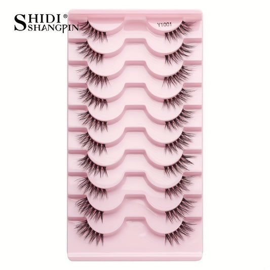 10 Pairs 3D Soft Natural False Eyelashes Fluffy Wispy Lashes Extension