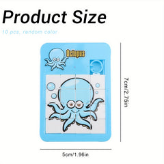 10 Mini Animal Sliding Puzzles Kids Brain Teasers Fun Learning Toys