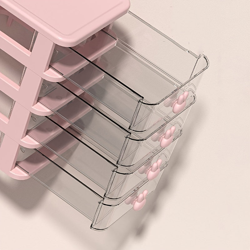 Rabbit Desktop Storage Box Transparent Drawer Desk Mini Storage