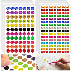 2530pcs Glitter Circle Dot Stickers for Colorful Labeling