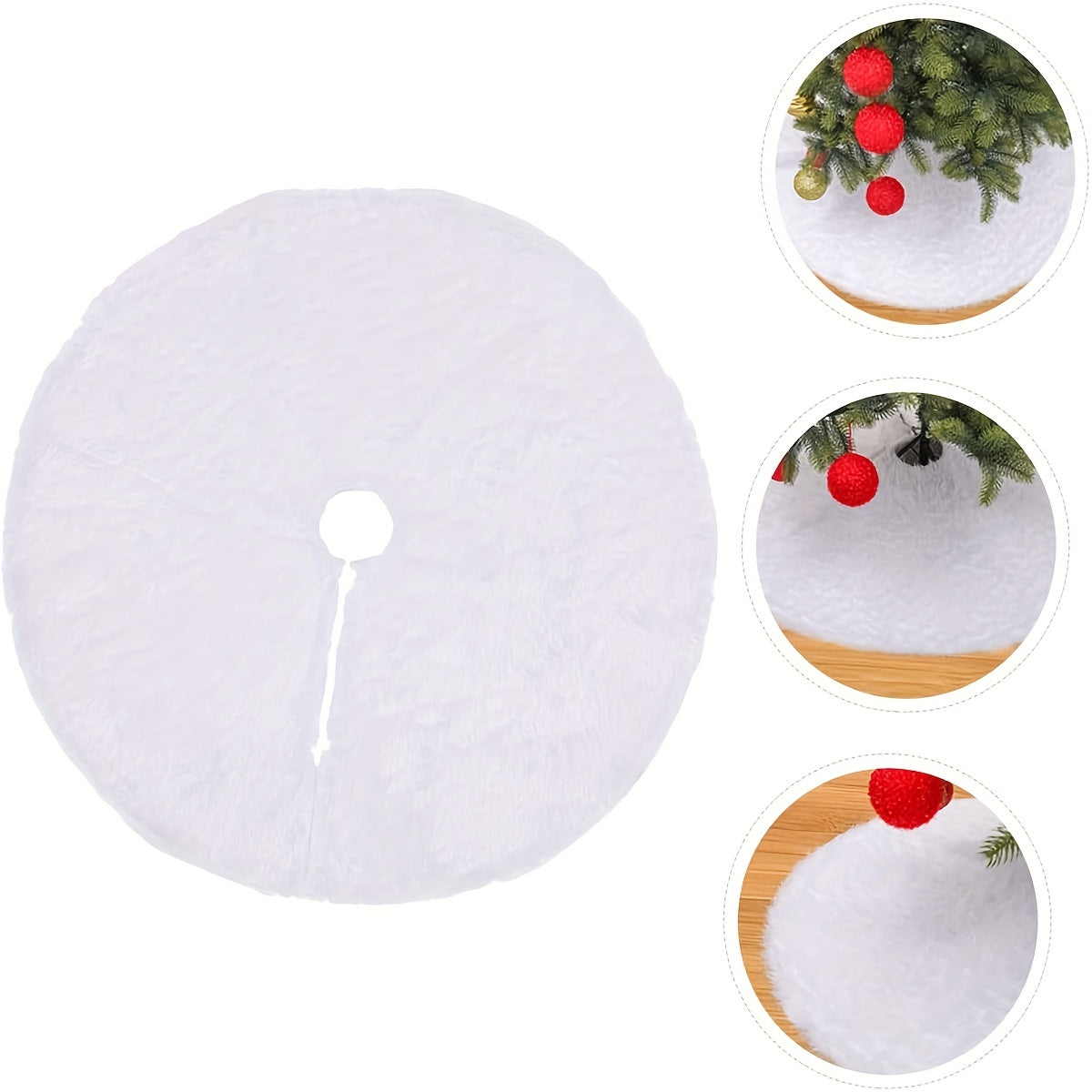 1pc Christmas Tree Skirt Plush Tree Skirt Holiday Supplies