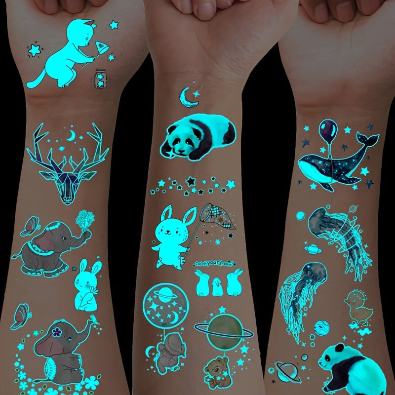 12 Sheets Luminous Tattoo Stickers for Nightclub Parties