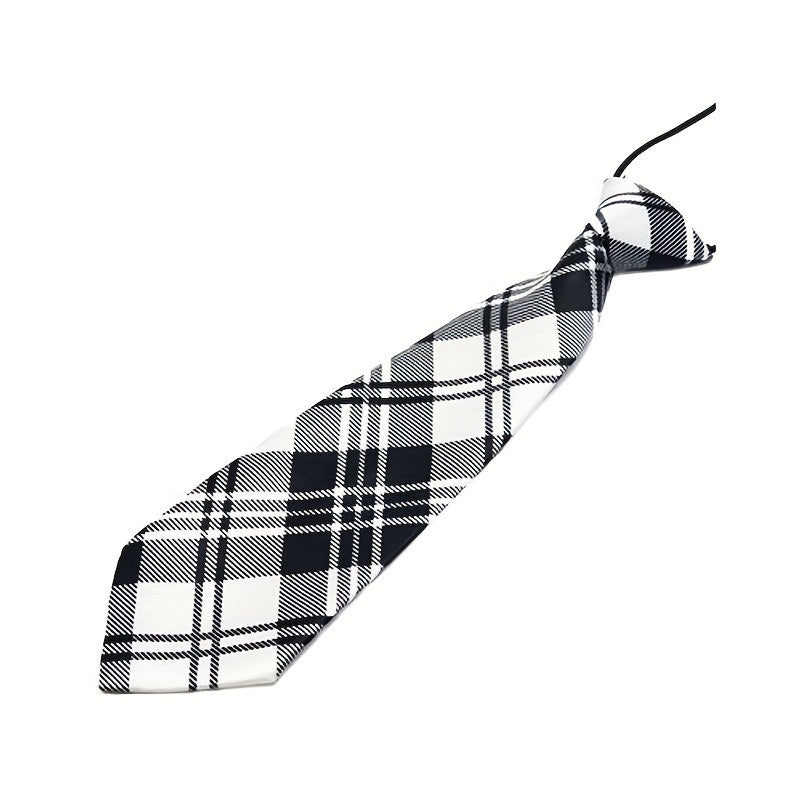 Kids Plaid Striped Elastic Tie Shirt for Boys