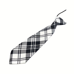 Kids Plaid Striped Elastic Tie Shirt for Boys