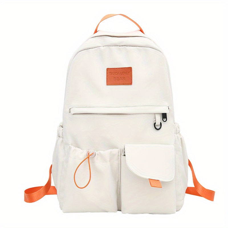 Letter Patch Decor Backpack Preppy Style School Bag