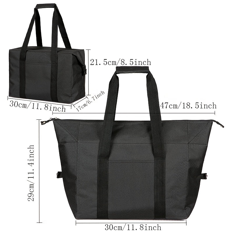 Large Capacity Insulated Picnic Basket Foldable Thickened Oxford Cloth Tote