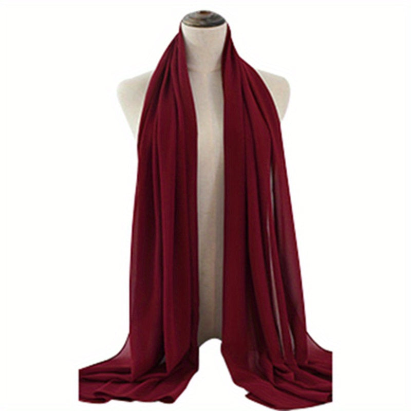 Soft Chiffon Hijab Solid Headwear Casual Shawl Bandana