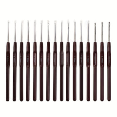 16pcs Ergonomic Crochet Hooks Set 0.5mm-2.5mm Knitting Needles Set