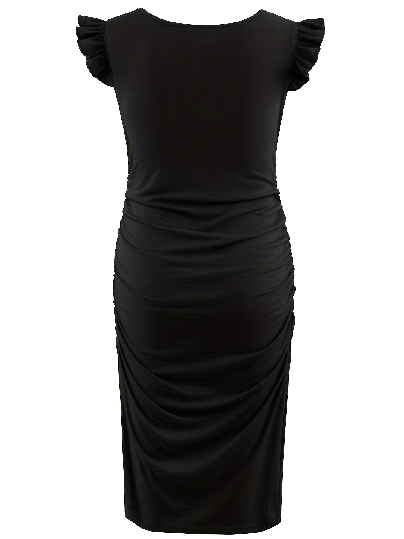 Maternity Ruffle Sleeve Dress for Summer Holiday Party
