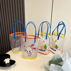 Transparent Cartoon Rabbit Travel Handbag for Girls