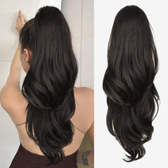 Water Wave Ponytail Extension 66 cm Synthetic Hair Clip-in