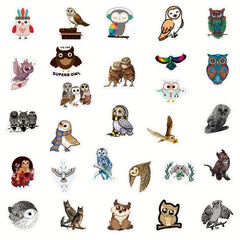 50pcs Owl Stickers Waterproof Material for Mobile Phone Luggage Notebook
