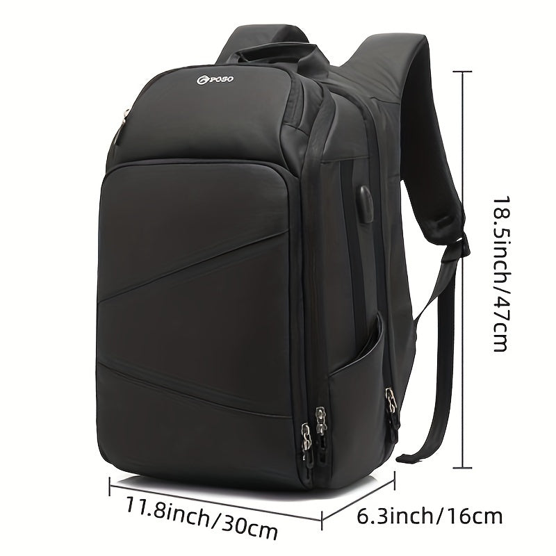 Anti Theft Durable Laptop Backpack USB Charging Port Water Resistant College Bag
