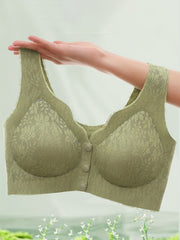 Lace Wireless Bra Front Buckle Comfy & Breathable Women's Lingerie