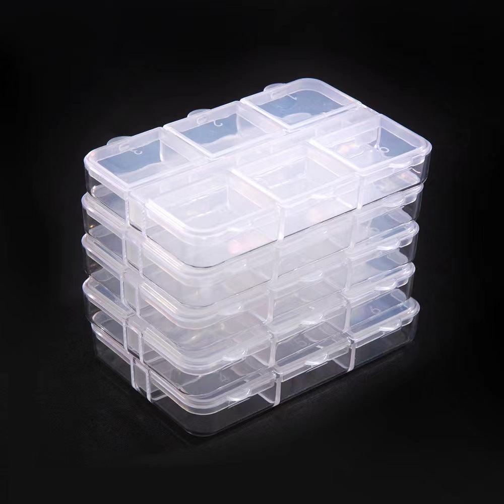 6 Grid Transparent Plastic Storage Box with Lid