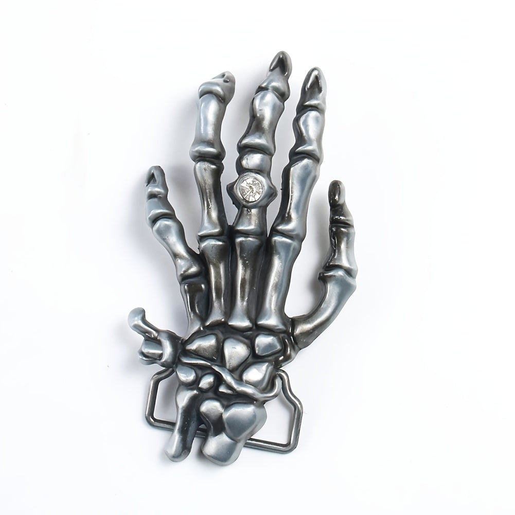 Skull Hand Rhinestone Belt Buckle Rock Punk Metal Accessories