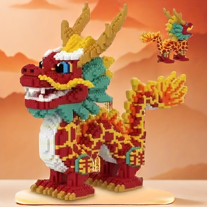 Chinese Dragon 3D Building Set Poly Model Decoration Holiday Seasonal Display