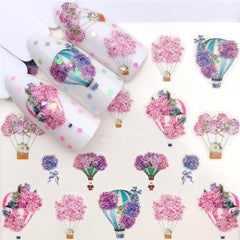 Floral Spring Summer Nail Art Decals Tulips Fern Stickers