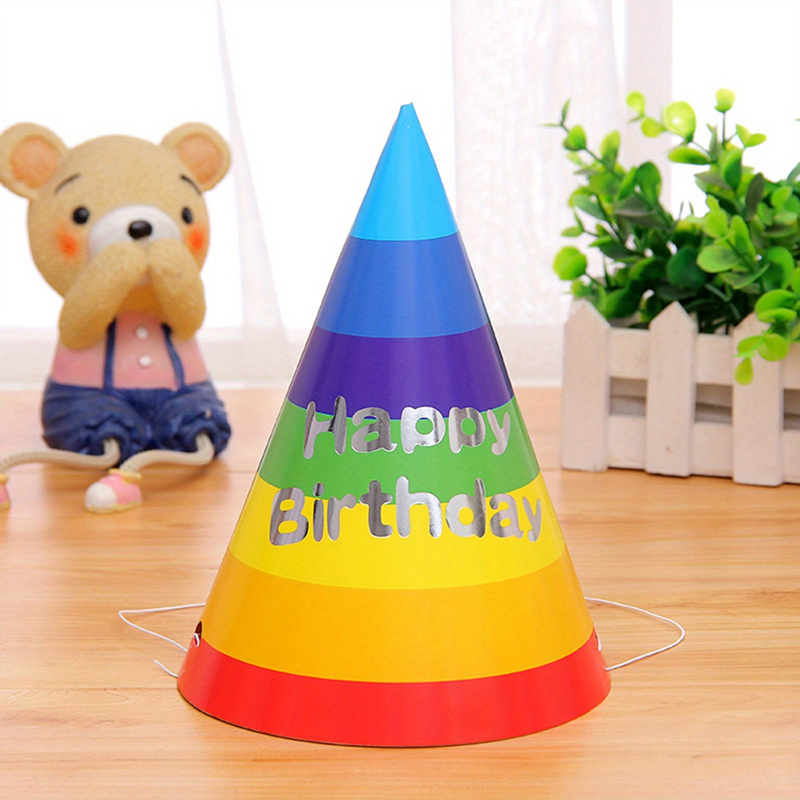 10pcs Rainbow Birthday Hats Colorful Party Decorations Small Gift
