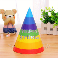10pcs Rainbow Birthday Hats Colorful Party Decorations Small Gift