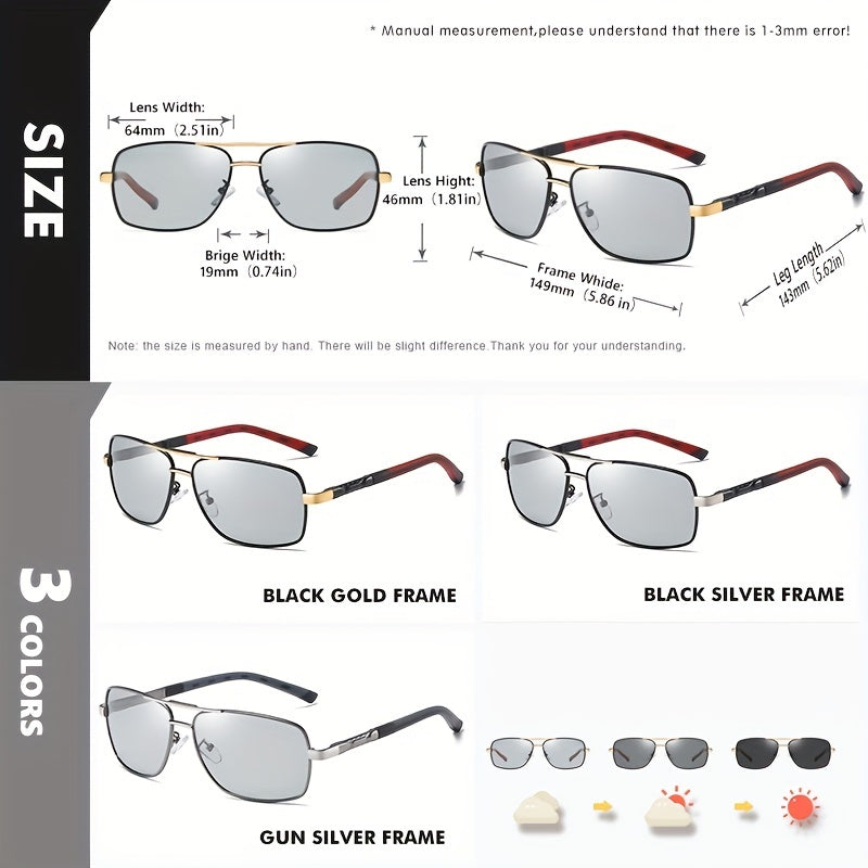 CoolPandas Photochromic Polarized Sunglasses Men Night Vision Safe Driving