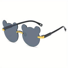Gradient Rimless Bear Sunglasses for Women and Kids, Summer Beach Pa