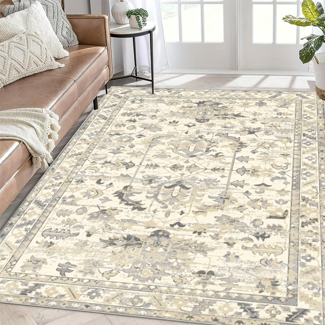 Persian Area Rugs Boho Soft Carpet Anti-Skid TPR Backing Vintage Floor Mat
