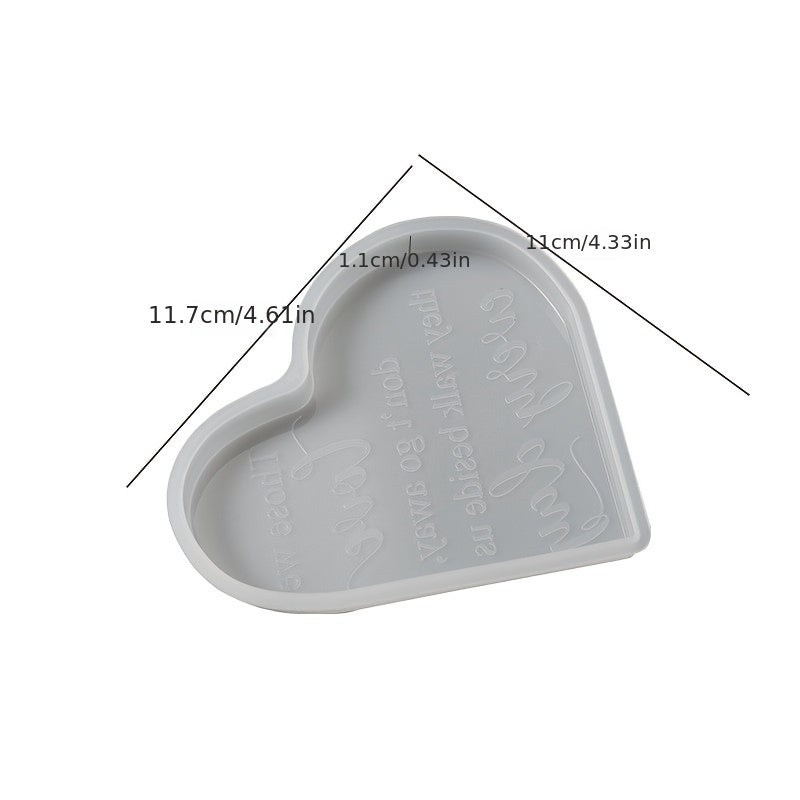 4 Pcs Heart Sign Mold Resin Casting Silicone DIY Craft