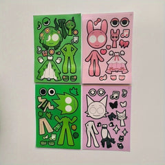 8 Sets Rhythm Box DIY Stickers Sprunki Game Replacement Stickers