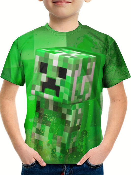 Kids Building Block Print Casual Tee Top