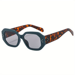 Geometric Retro Sunglasses UV400 Sun Shades Rivet Jelly for Travel