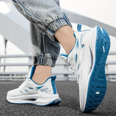 Men's Striped Lace up Running Shoes Anti-Skid Sneakers