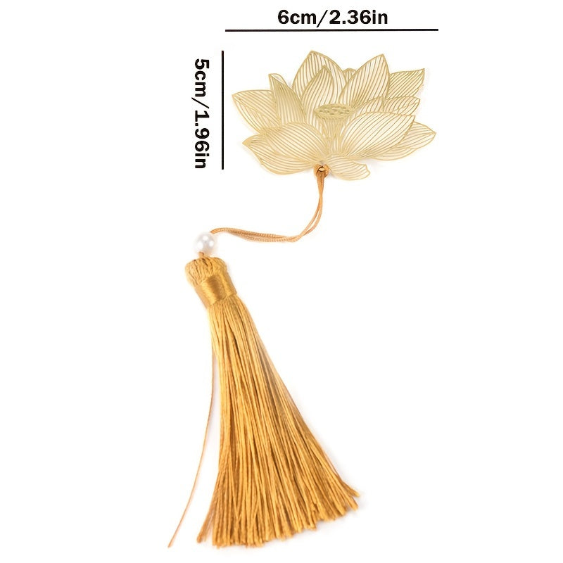 Golden Hollow Bookmark With Tassel for Book Readers Writers Adults