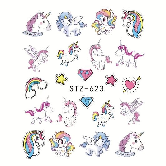Unicorn & Mermaid Nail Art Stickers Water Print for Magical Manicure