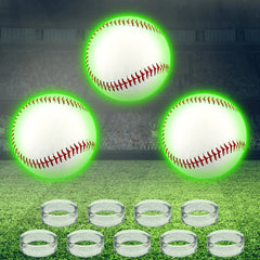12pcs Glow In The Dark Baseball Set with Stand